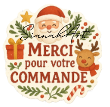 Stickers lot de 15 - Merci pour votre commande ( Noel ).