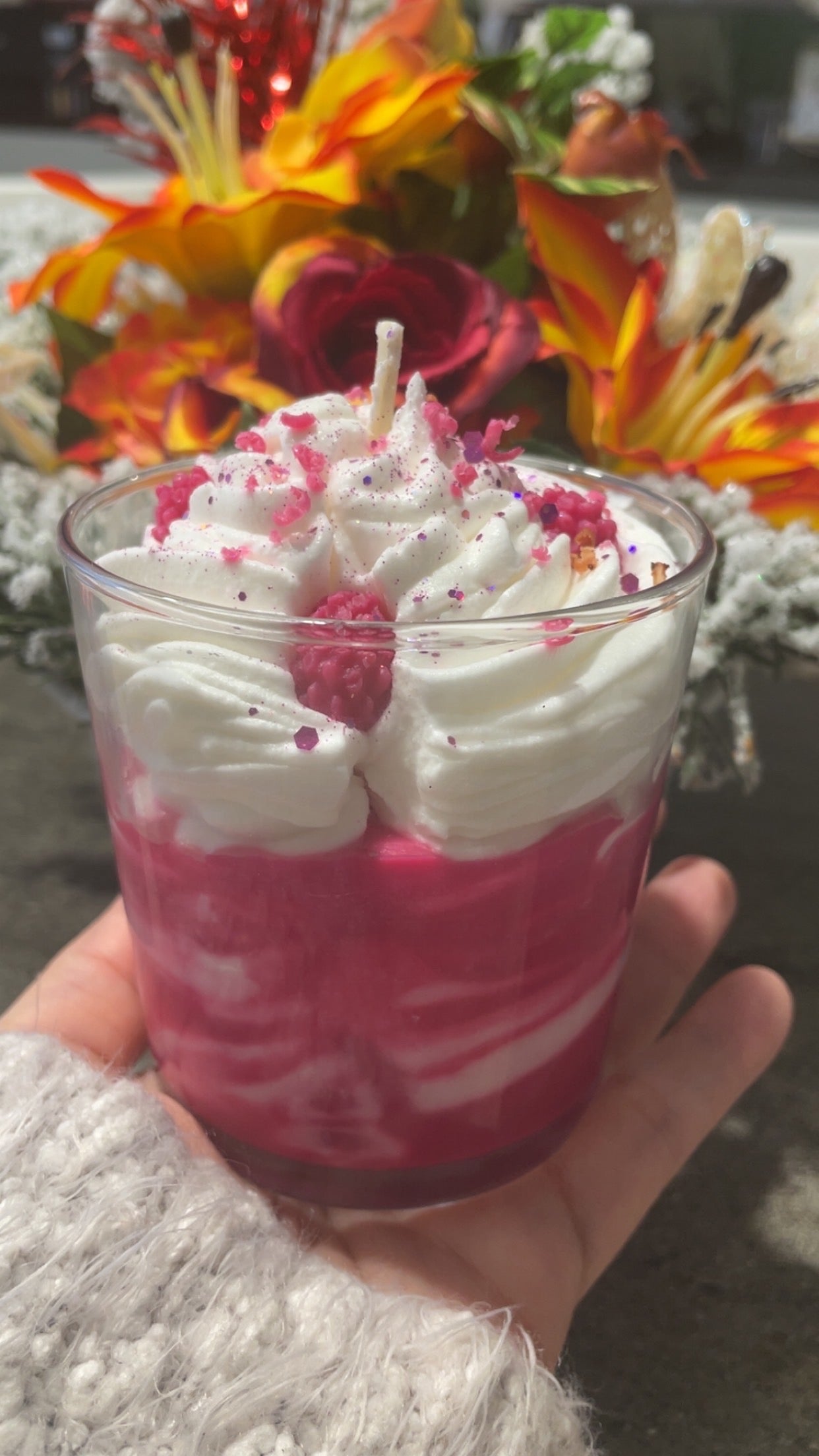 Bougie gourmande - Framboise caramel