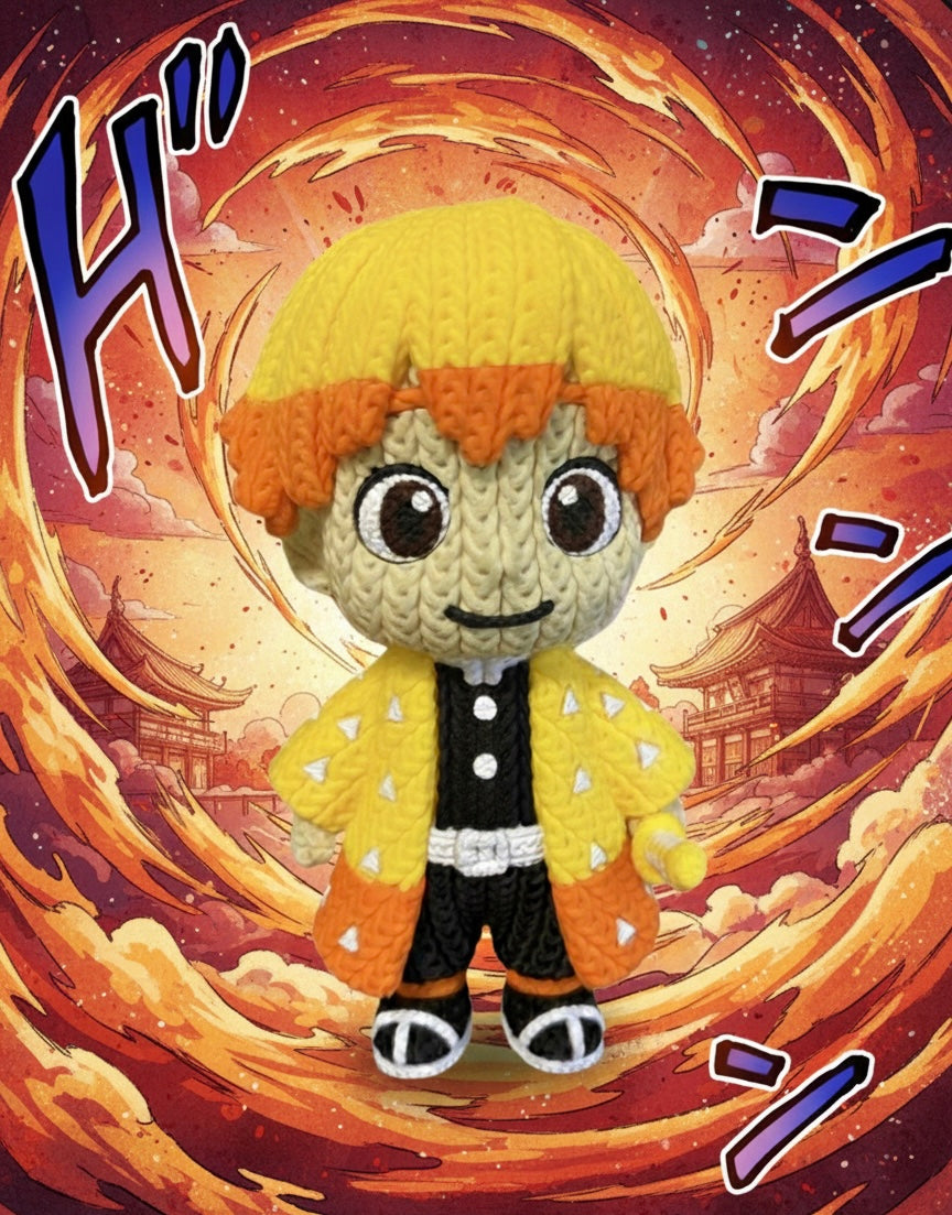 ⚡ Figurine Artisanale Zenitsu – Style "Amigurumi" ⚡