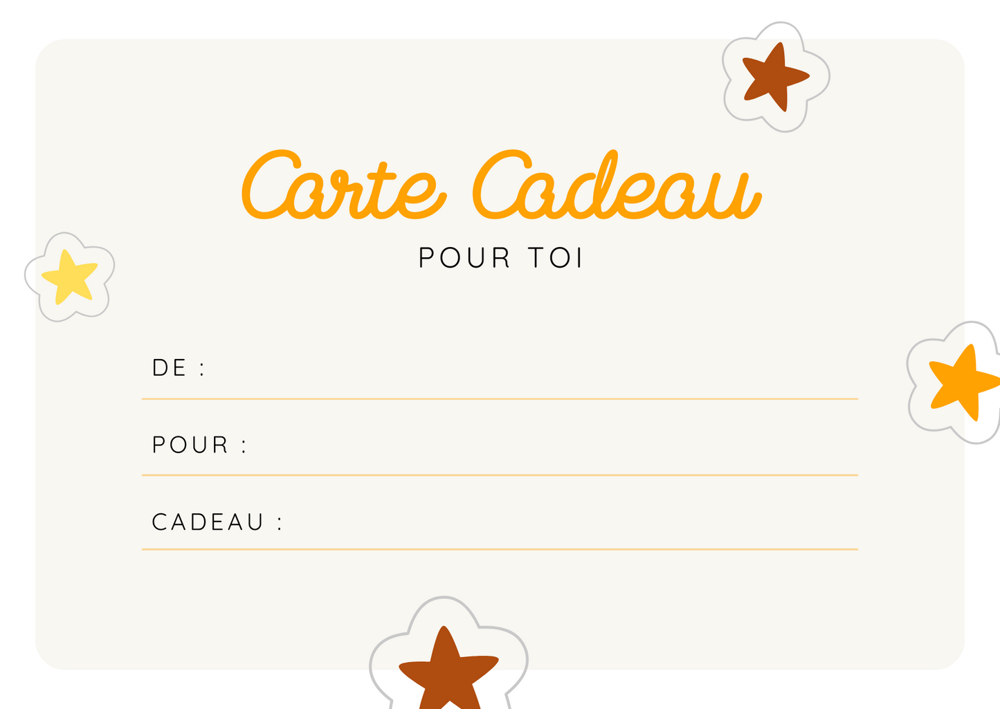 Carte Cadeau - Ma boutique