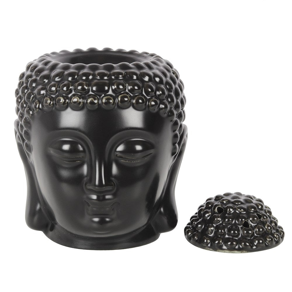 🕉️ Brûle-parfum Bouddha NOIR en céramique