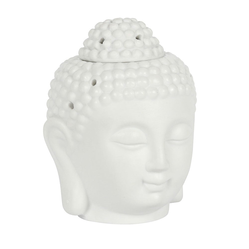 🕉️ Brûle-parfum Bouddha BLANC en céramique