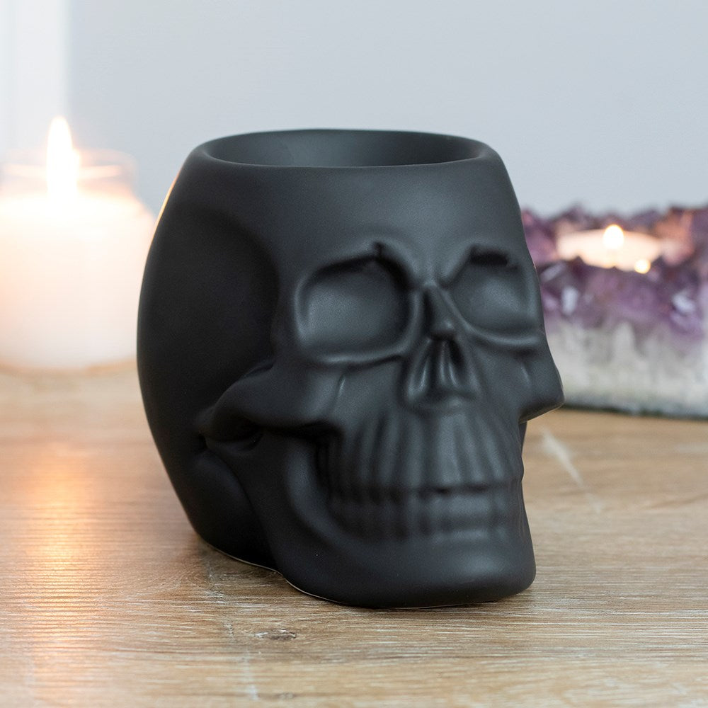 💀 Brûle-parfum Crâne maudit en céramique - Blanc ou noir
