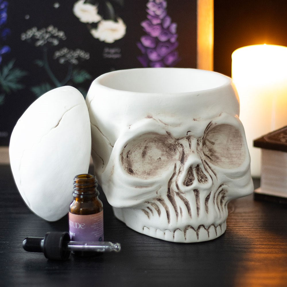 💀 Brûle-parfum Crâne en céramique