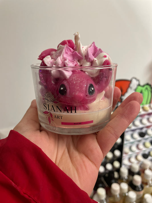 Bougie pinki Stitch - pêche