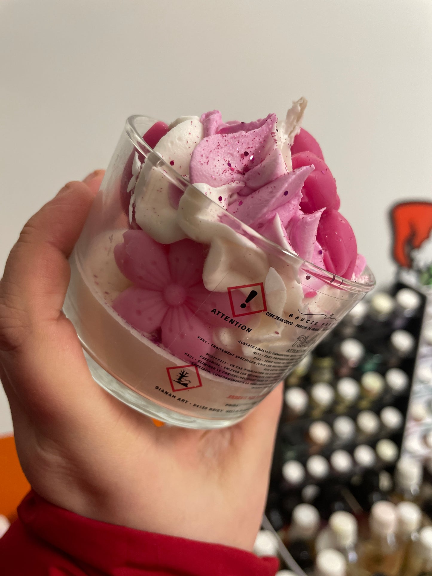 Bougie pinki Stitch - pêche