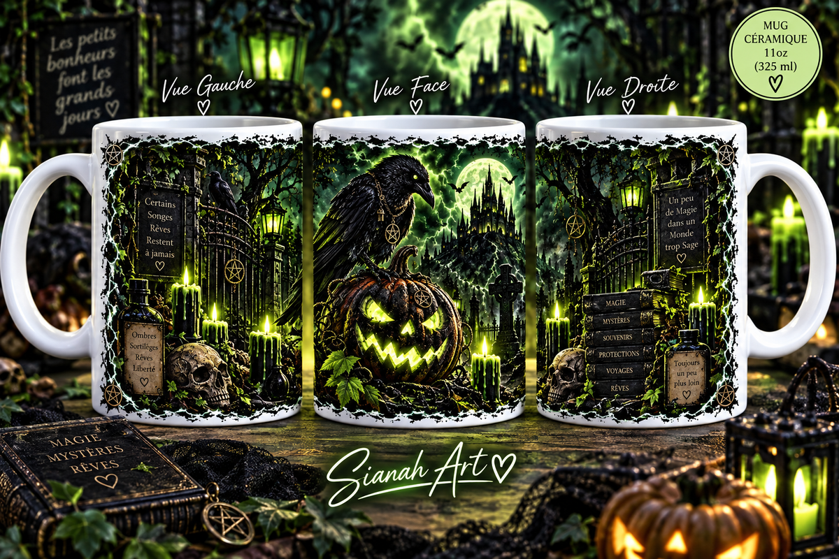 Mug Halloween - Sorcier corbeau 🐦‍⬛