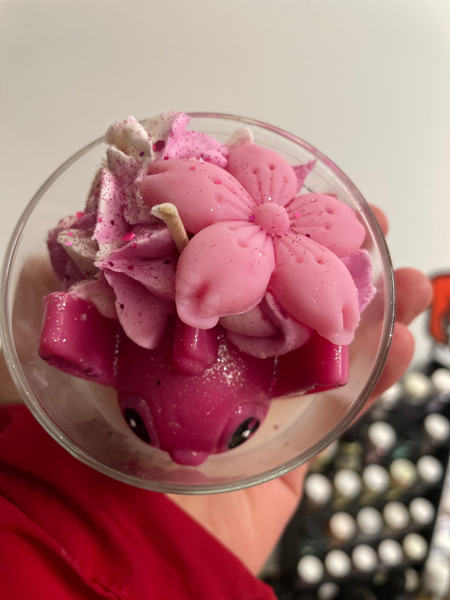 Bougie pinki Stitch - pêche