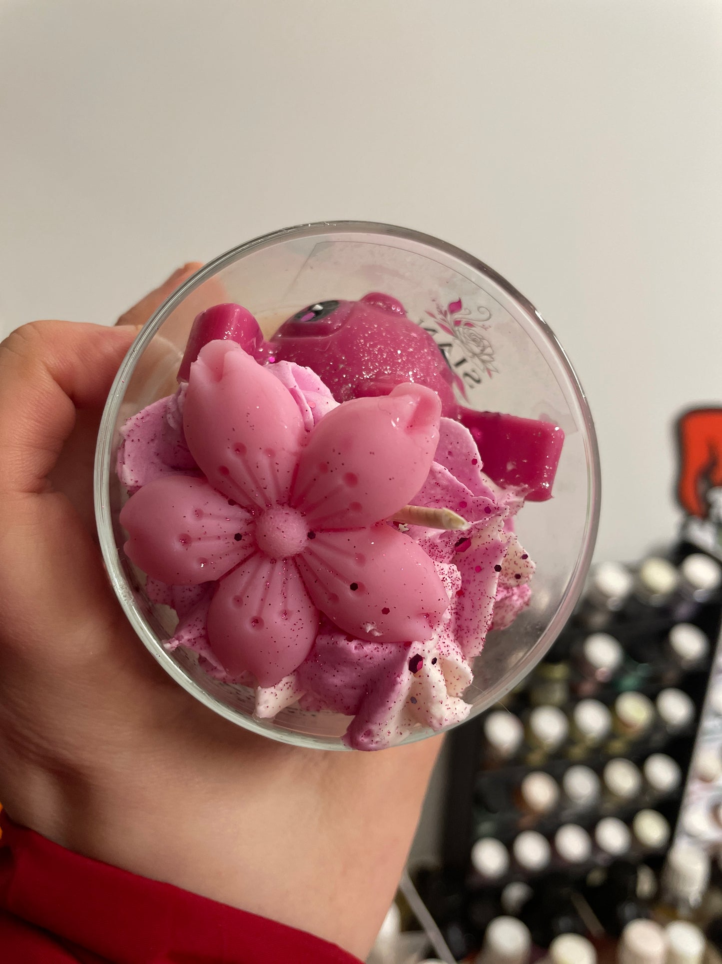 Bougie pinki Stitch - pêche