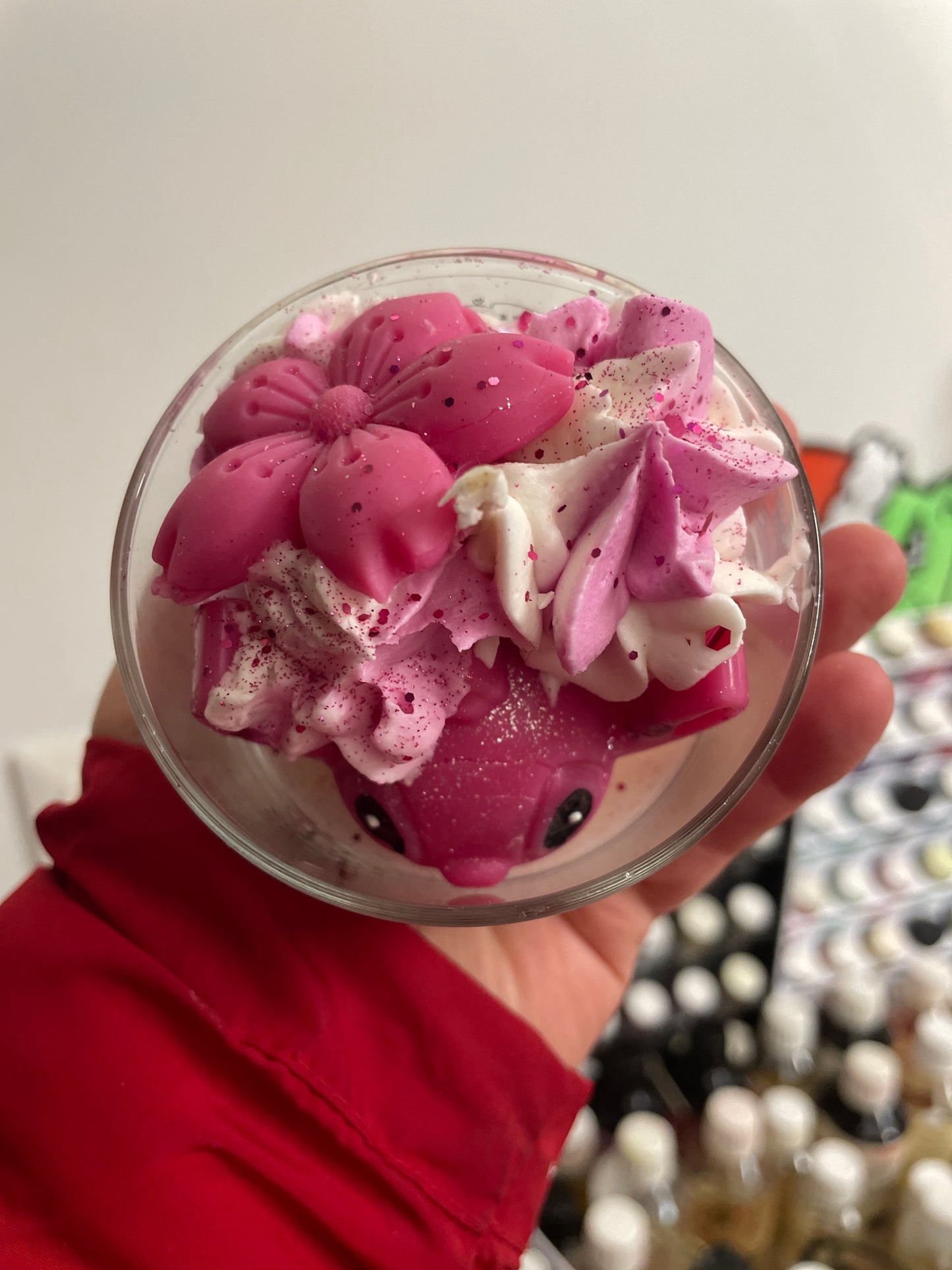 Bougie pinki Stitch - pêche