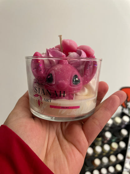Bougie pinki Stitch - pêche