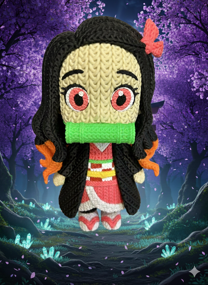 🌸 Figurine Nezuko Kamado – Style "Handmade" & Cosy 🌸