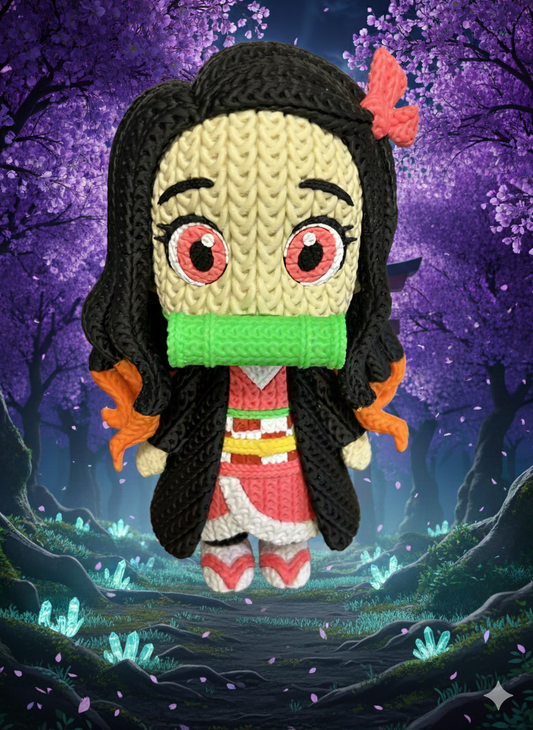 🌸 Figurine Nezuko Kamado – Style "Handmade" & Cosy 🌸