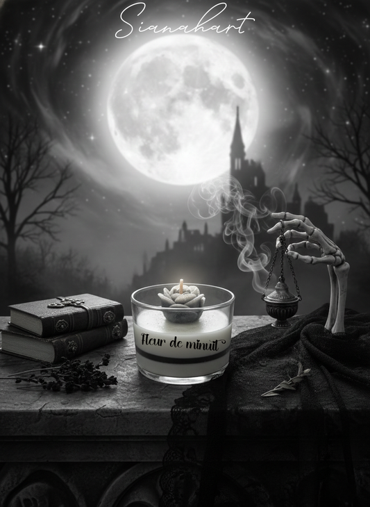 ✨ Bougie Fleur de Minuit – Parfum Éclipse de Lune ✨