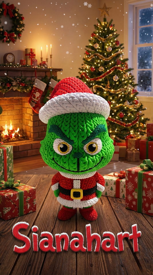 Figurine Grinch 3D - effet crochet 🧶