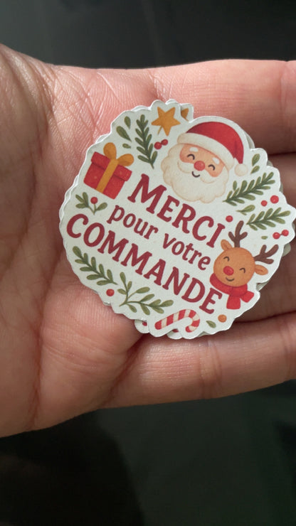 Stickers lot de 15 - Merci pour votre commande ( Noel ).