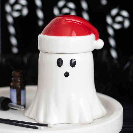 👻✨ Brûle-parfum Fantôme de Noël – Céramique festive