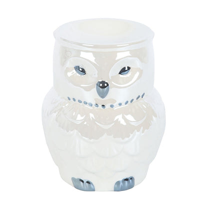 🦉 Brûle-parfum Chouette en dolomite et céramique