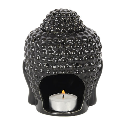🕉️ Brûle-parfum Bouddha NOIR en céramique