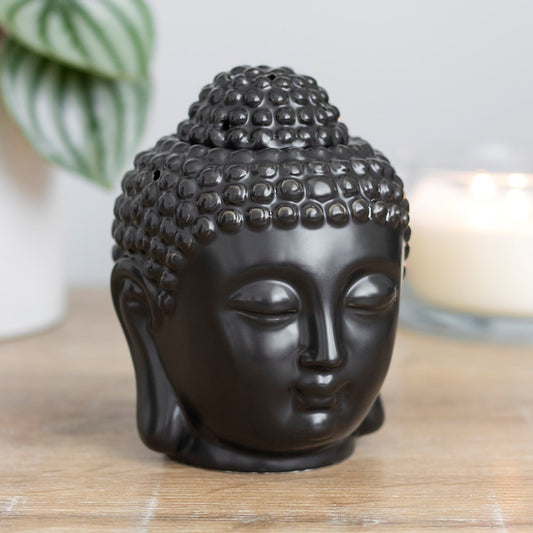 🕉️ Brûle-parfum Bouddha NOIR en céramique