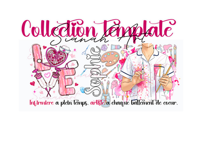 Template Mug PSD à personnaliser (Sianah Art) - Infirmiére Peintre.