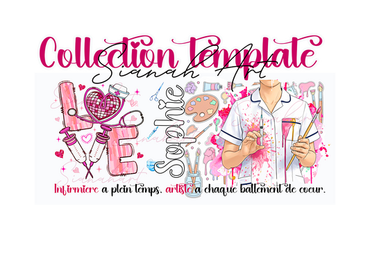 Template Mug PSD à personnaliser (Sianah Art) - Infirmiére Peintre.