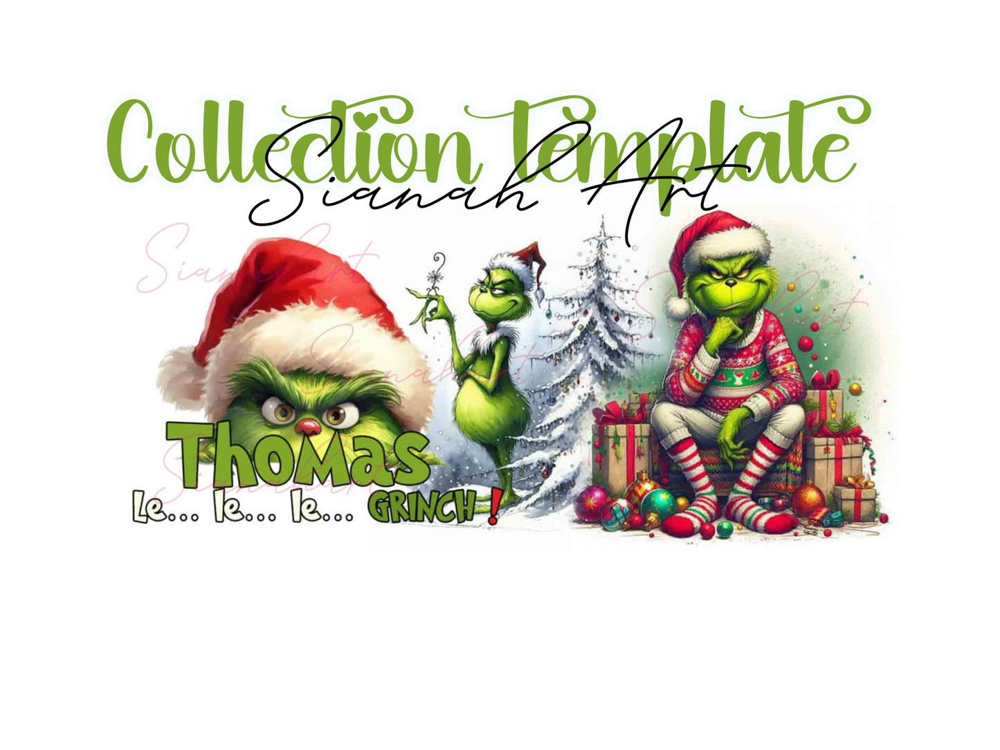 Template Mug PSD - Prénom personalisable - Grinch